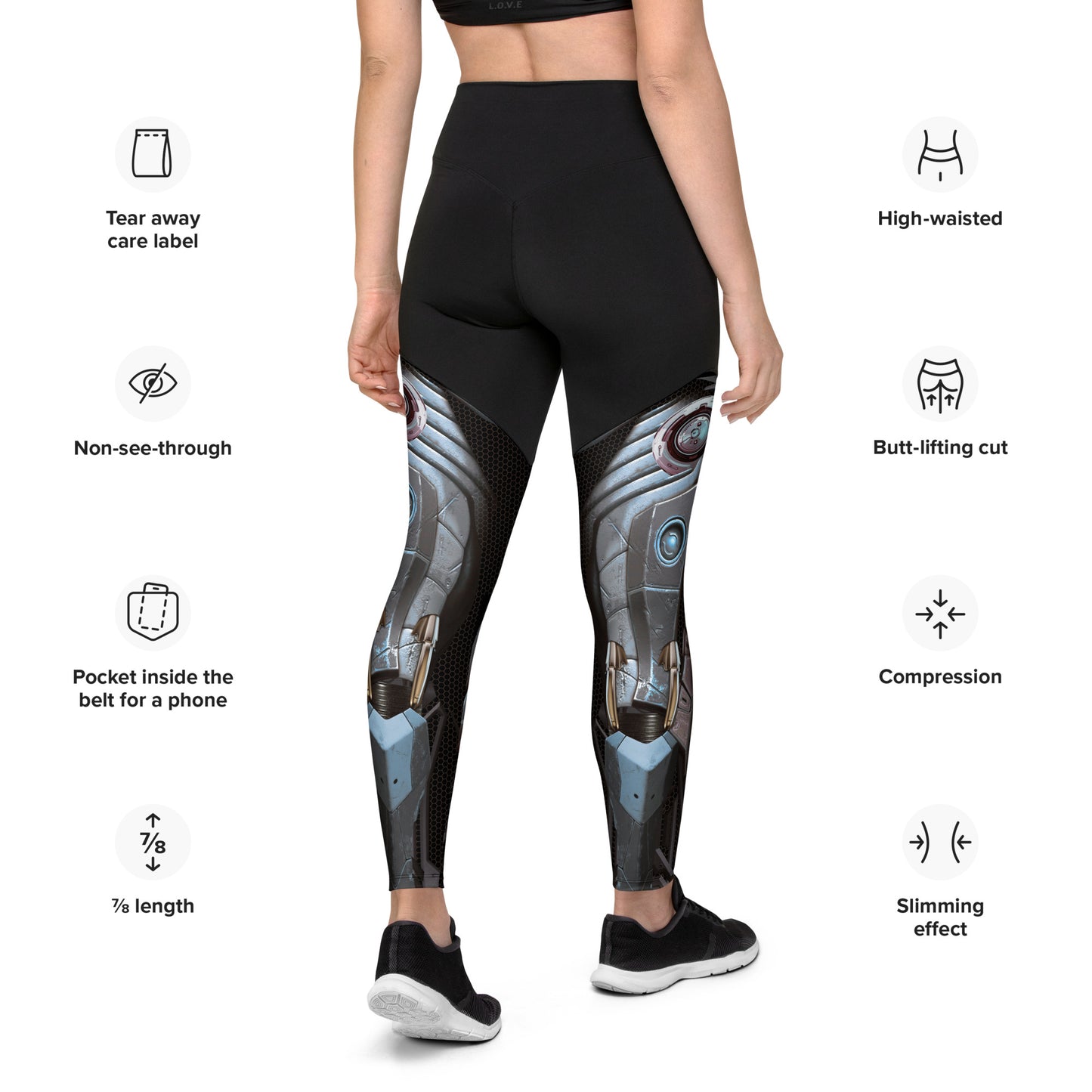 Cyborg Sport-Leggings mit Taschen