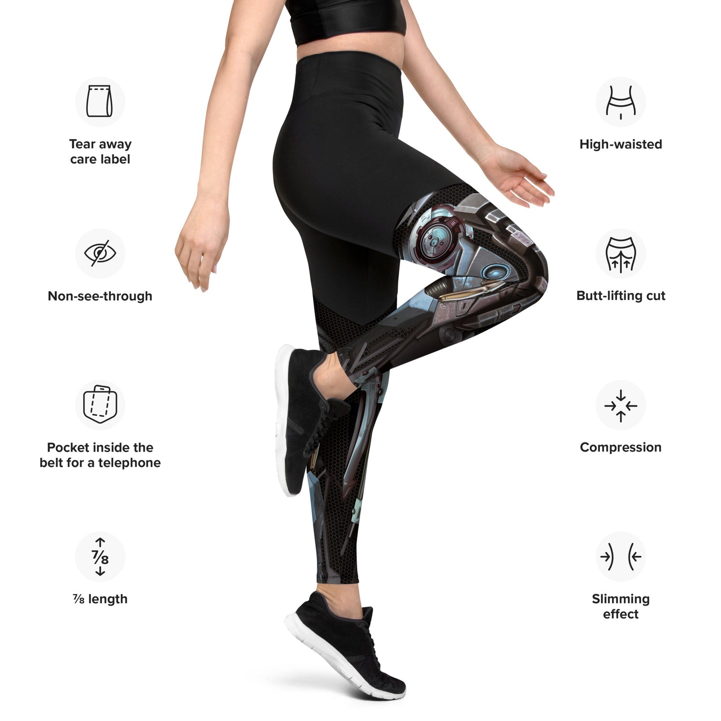 Cyborg Sport-Leggings mit Taschen